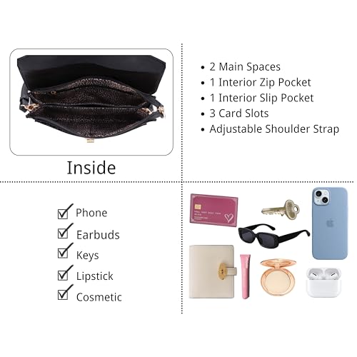 Isabelle Multifunctional Women'S Envelope Style Crossbody Wallet Clutch With Turn Lock And Zipper Closure thumb #2