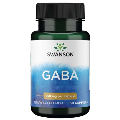 Swanson, GABA (Gamma-Aminobuttersäure), 60 glutenfreie Kapseln, 250mg GABA je Dosis, Sojafrei, GMO frei, Geschmacksneutral