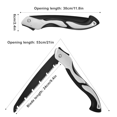 Scie à Elaguer 240cm Scie Pliante d'élagage avec poignée antidérapante et lame acier trempée Outils Portatifs Professionnelle, pour Emondage, Jardinage, Camping – Image 3