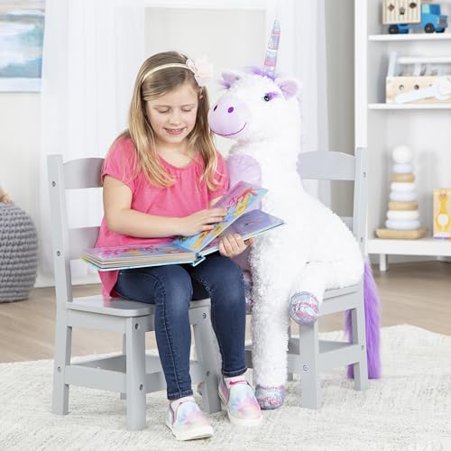 Melissa & Doug Wooden Chairs, Set of 2 - Gray Furniture for Playroom - Kids Wooden Chairs, Children's Wooden Playroom Furniture - image 6