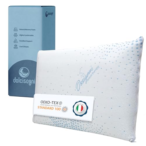 DOLCI SOGNI Oreiller Mémoire de Forme 72x42x12/13 cm – Coussin Mémoire de Forme Lit Adulte avec...