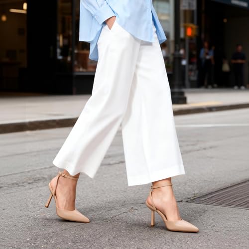 Image of DREAM PAIRS Pointed Toe Heels Ankle Strap Pumps | Closed Toe,3.94-Inch High Heels,Party Wedding Sexy Dress Shoes for Women