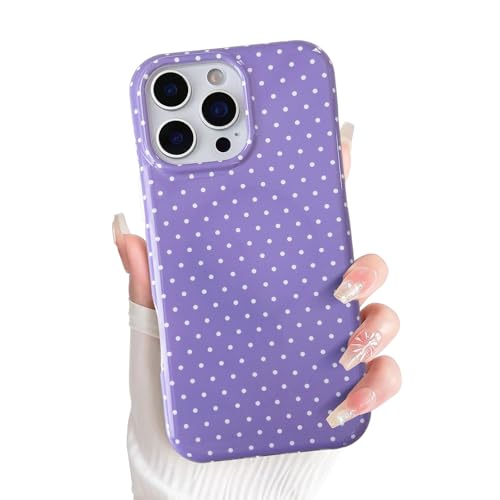 Coque iPhone 14 Pro à pois motif mignon, cadeau idéal fille