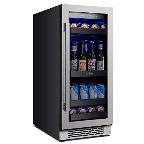 Ca'lefort 15'' Beverage Refrigerator - 100 Cans Soda Beer Capacity Single Zone With Modern Touch Intelligent Digital 34°-54°F, Low Noise, Built In Or Freestanding Wine Cooler For Home And Kitchen #TOP15