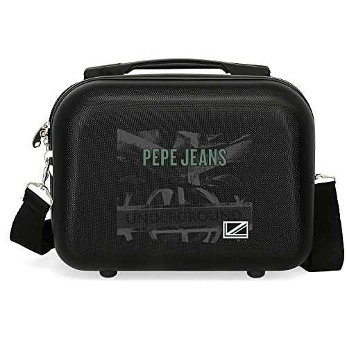 Pepe Jeans Davis, Accesorio De Viaje Neceser Niños, Negro (Black), 29x21x15 Cms