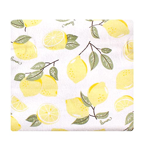 Image of Little Treasure Hudson Baby Cotton Poly Flannel Receiving Blankets Multipack, Yellow Lemons, 30x30 inches