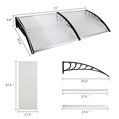 200 X 96 Household Application Door & Window Awnings Black Holder #TOP6