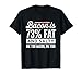 Bacon Is 73% Fat And Salty Funny Bacon Lover T-Shirt