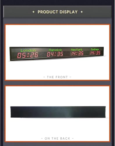 Fucxeoy QQ0023007291 World Time Zones Clock, Led Digital Full Color Multiple Time Zones Clock, 3/4/5 Cities World Time Wall Clock thumb #7