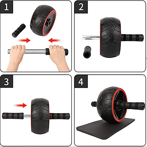 AERLANG 7-in-1 Bauchmuskel-Roller-Set – Mit Liegestützstangen, Widerstandsband, Springseil, Handgriff & Knieschützern
