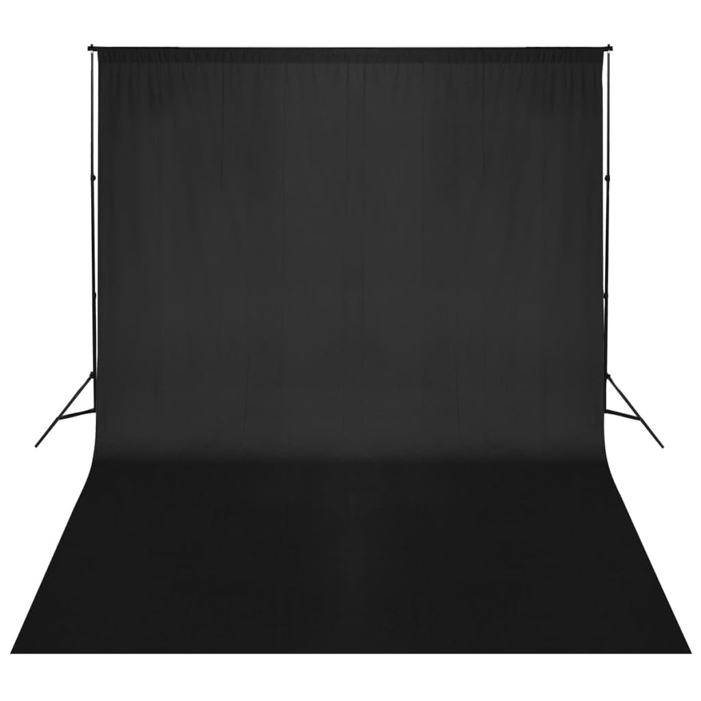 vidaXL Backdrop Support System - 500 x 300 cm Black Cotton Backdrop - Aluminium Frame