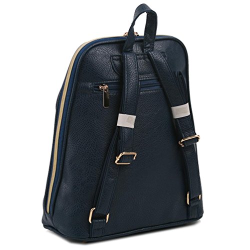Copi Women's Simple Modern Design Deluxe Fashion Small Backpacks Navy #TOP1
