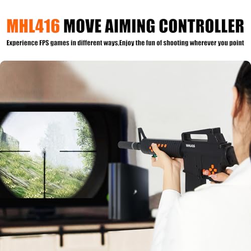 Image of MHL416 Move Controller for PS4 - Wireless Gun Controller with Motion Aim, Authentic Feedback, Move Motion Tech, 1200mAh Battery Share Button, Non-Slip Grip(Black)