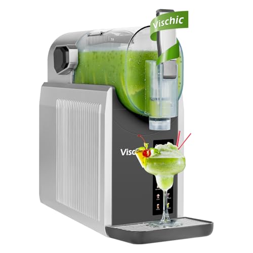Slushie Machine: Slushy Machine for Home Use with 7 Preset Programs & Auto Cleaning Function, Frozen Drink Maker Easy to Make Slush Margarita Frappés Cocktail & More, 4H Fresh (Premium Silver)