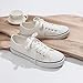JUDIS Women's Classic Lace Up Casual Canvas Shoes Low Top Fashion Tennis Walking Sneakers White