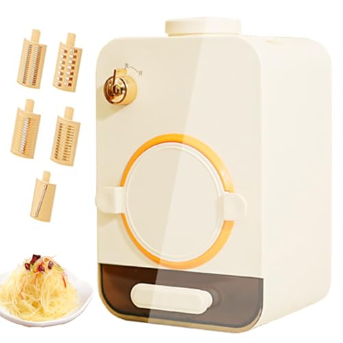 Rallador multifuncional para el hogar, picadora eléctrica de verduras con 5 cuchillas intercambiables, diámetro grande de 120 mm, cortador de verduras con tambor de potencia de 50 W para cebolla,