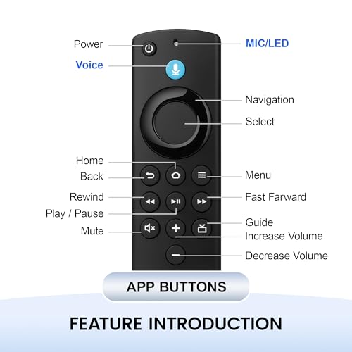 Image of Replacement Remote Compatible with FireSeries TV Stick & Cube, Simple Setup | With Voice Search,Fit for TV Stick Lite /HD /4K(1st /2nd Gen) / 4K Max 1st Gen, Smart TV 3rd Gen , for TVs Cube(1st /2nd /3rd Gen)