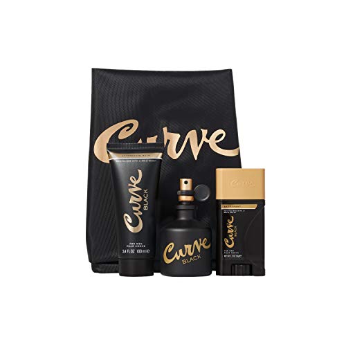 Curve Curve Black Men's Cologne 4 Piece Gift Set, 2.5 Fl. Oz. Eau De Cologne, 4 Count #TOP3