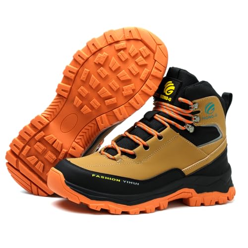 Work Shoes for Men Premium Microfiber Leather Water Resistant Slip Resistant Industrial Safety Steel Toe Work Boots3