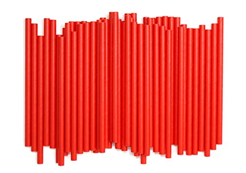 Pitillos ecológicos biodegradables de papel 5 pulg rojo miniatura 1