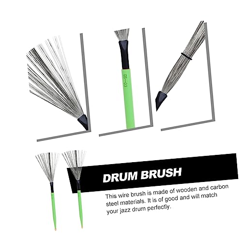 Par de Baquetas Green Wire Drum Brush para Batería miniatura 3