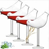 ÚNICO Y CON ESTILO: Impresionante juego de copas de cóctel con un diseño atemporal. Aspecto delicado y creativo, incluso llénelo con Gimlet, toda la forma es impresionante. Úselo para probar su martini, tequila o cóctel favoritos.