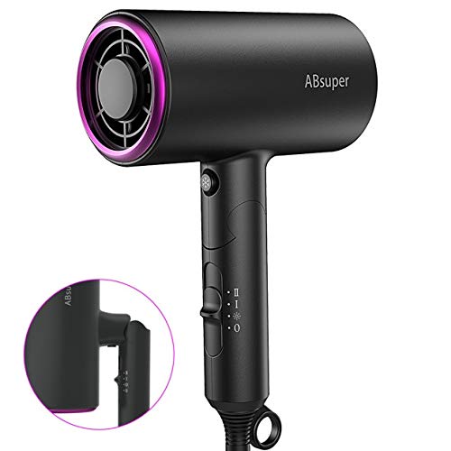 Fashion Haartrockner, Professioneller klappbar Ionen föhn mit Schnelle Heiz- und Kühltechnik, 3 Temperatureinstellungen, Unabhängiger Kühlknopf, 1400W
