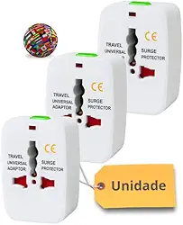 Unidade Adaptadores de Tomada Universal - Compatível com Mais de 150 Países, Bivolt, Compacto e Seguro para Viagens