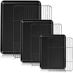 HaWare Baking Sheet with Cooling Rack Set, Non Stick Cookie Sheet with Wire Racks for Cooking Roasting, Heavy Duty Baking Pans Set, Included 3 Different Sizes, Healthy Non Toxic, Dishwasher Safe