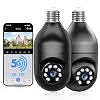 WESECUU Light Bulb Security Camera -5G& 2.4GHz WiFi 2K Security Cameras Wireless Outdoor Motion Detection and Alarm,Two-Way Talk,Color Night Vision,Human Detection, Bulb Camera Compatible with Alexa