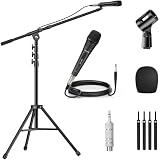 TONOR Dynamischer Mikrofon mit 500 cm XLR Kabel mit Mikrofonständer