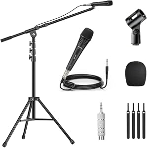 TONOR – TONOR Dynamischer Mikrofon mit 500 cm XLR Kabel, 6,35mm Klin