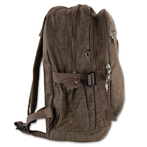 DrachenLeder Nylonowy plecak damski męski torba sportowa brązowa 30 x 38 x 18 D1OTJ604N nylonowy plecak damski, brązowy, m