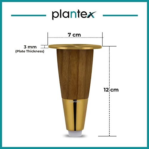 Image of Plantex Heavy Duty Round 4 inch Spare Sofa Legs for Bed Furniture /Sofa Legs for Furniture Fitting /Table Legs /Sofa Leg Set of 2 pcs (Gold Finish)