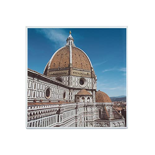 Fabulous Carreau Céramique Décoratif 15,2 x 15,2 cm - Cathédrale Blanche et Brune Architecture Pierres Paysage Urbain