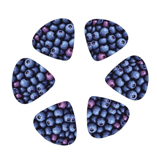 Blueberry Fruit Coffret cadeau de 12 médiators lisses et durables pour guitare acoustique, électrique et basse, cadeau parfait pour les amateurs de guitare et les musiciens – vue 2