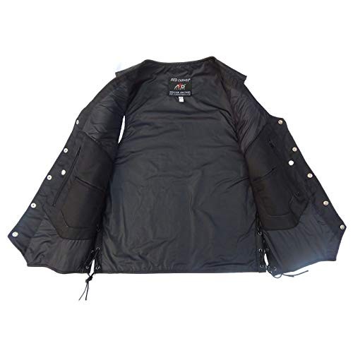 Ard Champs Men's Leather 10 Pockets Motorcycle Biker Vest #TOP2