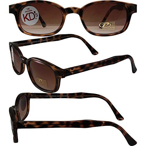 KD Original KD's Dark Tortoise Amber Motorcycle sunglasses With Pouch