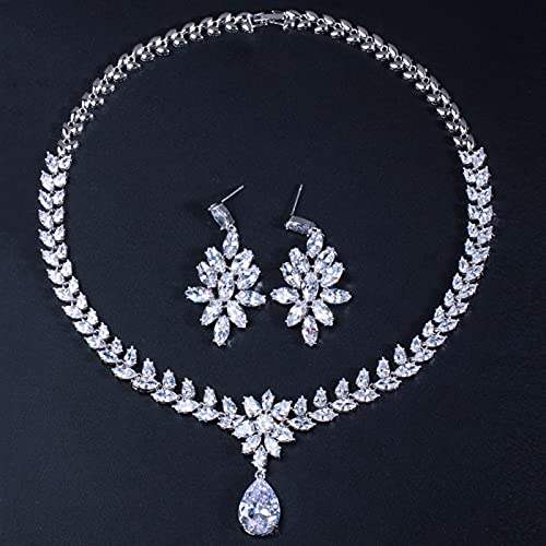 Collar de boda antialérgico de hojas para novias de piel sensible