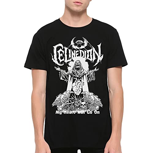 Celine Dion - My Heart Will Go On Death Metal Funny T-Shirt X-Large Black