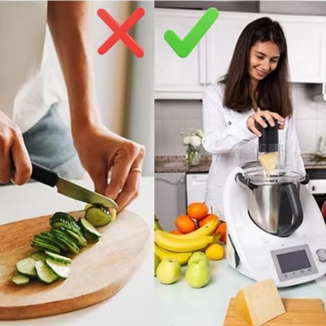 Accessoire Découpe Légumes compatible Thermomix TM5 TM6 – Coupe Légumes Multifonction Robot Mixer – Trancheur Râpeur Fruits Légumes Cuisine Rapide - 3