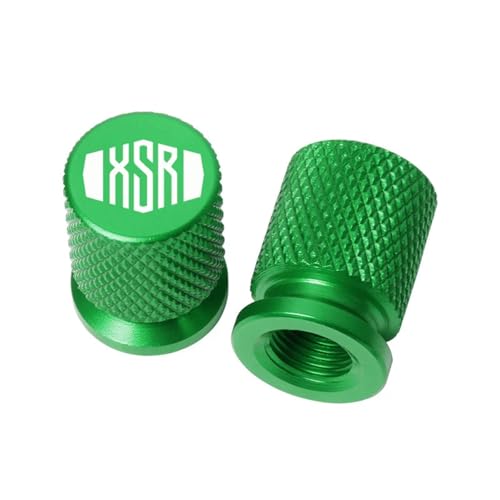 HUISI Passend for YAMAHA XSR700 XSR 700 XSR900 XSR 900 XSR125 155 Zubehör Motorrad CNC Aluminium Reifenventil Luftanschluss Stem Abdeckkappen(Green)