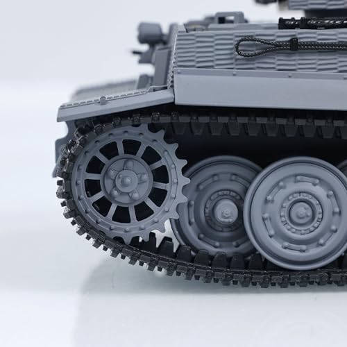 wheelfun US in Stock, Taigen 1/24 RC Battle Tank Tiger I RC Infrared Combat Military Tanks End-Term Chassis Recoil LED Flash Gray Tank Model