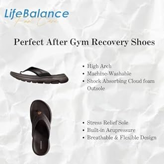 LifeBalance Comfortable Foot Massage Slipper with Arch Support for Pain Relief, Orthopedic Slippers