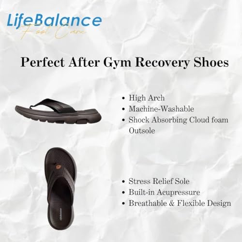 LifeBalance Comfortable Foot Massage Slipper with Arch Support for Pain Relief, Orthopedic Slippers