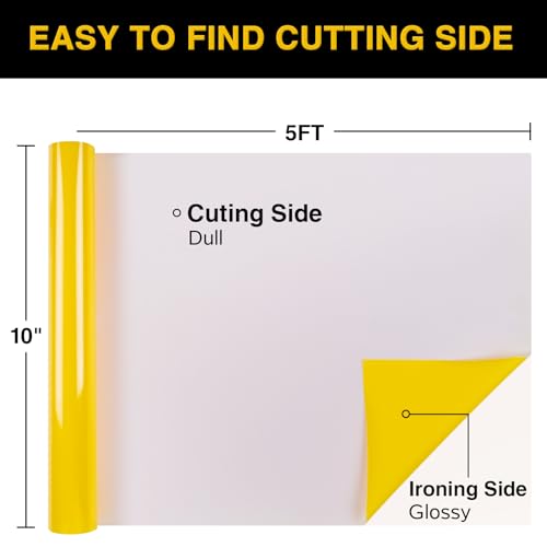 TORC Vinil De Transferência De Calor De Vinil Amarelo Puff 12 Polegadas X 5 Pés, Vinil De Ferro Htv