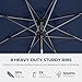 HOMSHADE 9ft Outdoor Patio Umbrella - Market Table Pool Deck Umbrella UPF50+ UV Protection with Push Button Tilt, Crank and 8 Sturdy Ribs (Navy Blue, No base)