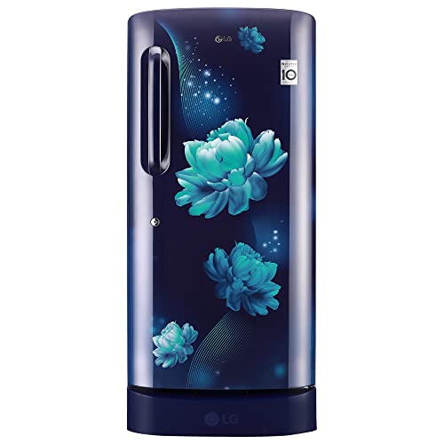 Image of LG 190 L 5 Star Inverter Direct-Cool Single Door Refrigerator Appliance (GL-D201ABCZ, Blue Charm, Base stand with Drawer, 2022 Model)