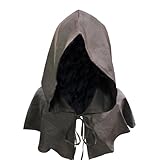 Innturt Fabric Cowl Hood Coffee Cloak Medieval Cloak Ren Faire Costume Cyberpunk Renaissance Costume Hood Cape Halloween Cosplay Hood for Men Women