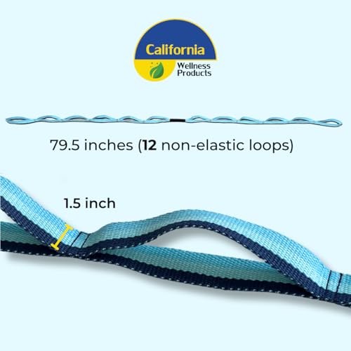 Image of Stretching Strap with Loops 12 Multi Loop Non Elastic Stretch Strap, Physical Therapy Equipment, Yoga Strap Stretch Bands for Exercise and Flexibility, Leg and Calf Stretcher Belt (Blue 1)